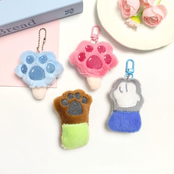 Wholesale Colorful Sweet Cat Claw Plush Claw Keychain
