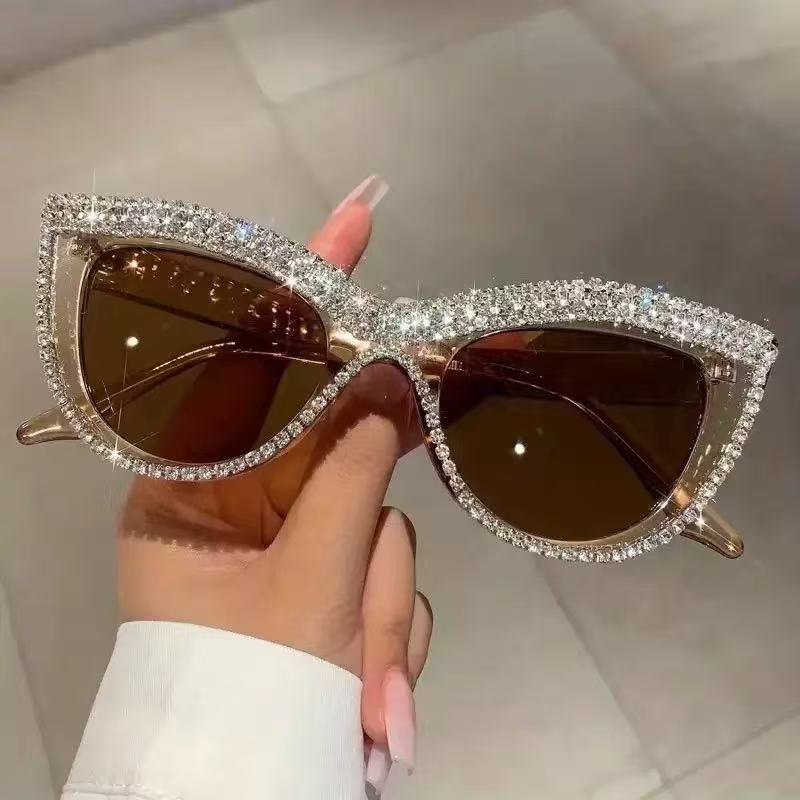 Wholesale Colorful Lens Cat Eye Diamond Sunglasses