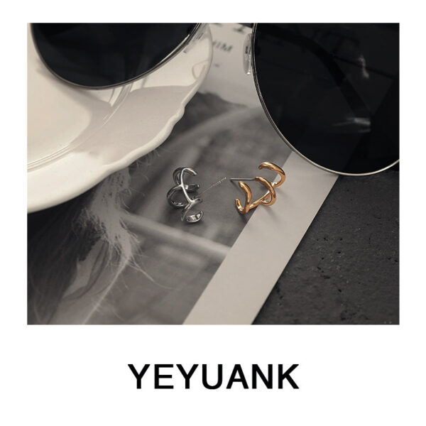 Wholesale All-Match Personalized Overlapped Two-Color Multi-Layer Earrings