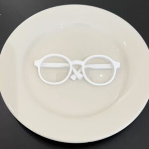 Large white solid color glasses