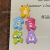 Wholesale 10pcs embossed cartoon rainbow bear acrylic beads
