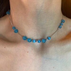 10#Necklace-1 piece-blue cat's eye d1190