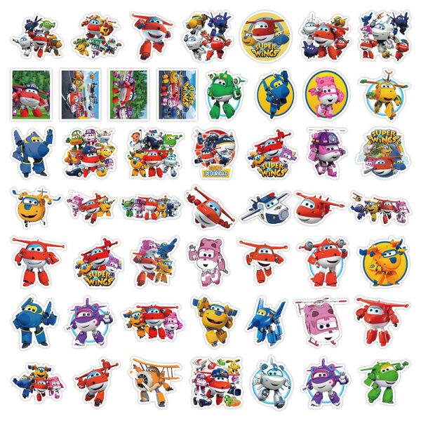 Wholesale 50 Cute Cartoon Super Wings Waterproof Vinyl Stickers OLY Exclusive