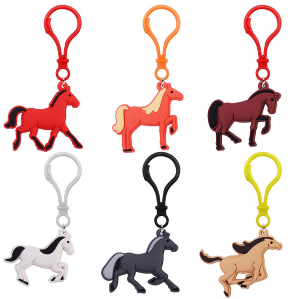 Wholesale Galloping Horse Party Plastic Buckle Keychain