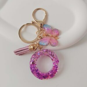 Purple letters-o / Purple letter keychain pendant