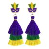 Wholesale Carnival Beads Sparkling Beads Tassel Feather Earrings