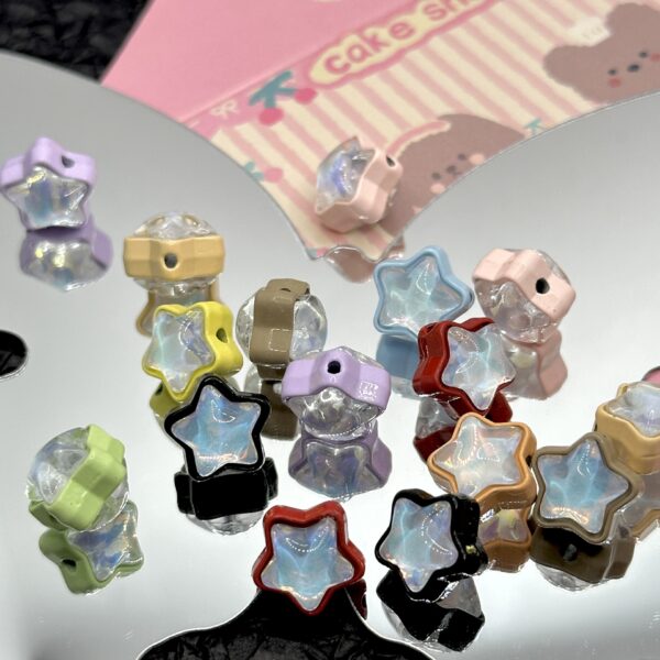 Wholesale Vertical Hole Zirconium Pentagram Beaded Alloy Accessories DIY Beads