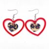 Wholesale Valentine's Day Leopard Pattern Love Earrings