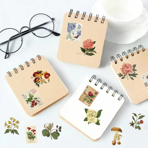 Wholesale 50pcs Retro Plant Flower Series Graffiti Waterproof Stickers