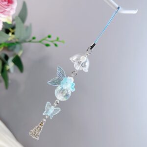 25a37 sakura fish tail wind chime [blue]