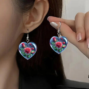Heart-shaped earrings / Pair [Style E] / Each pair is individually packaged [finished product shipped]