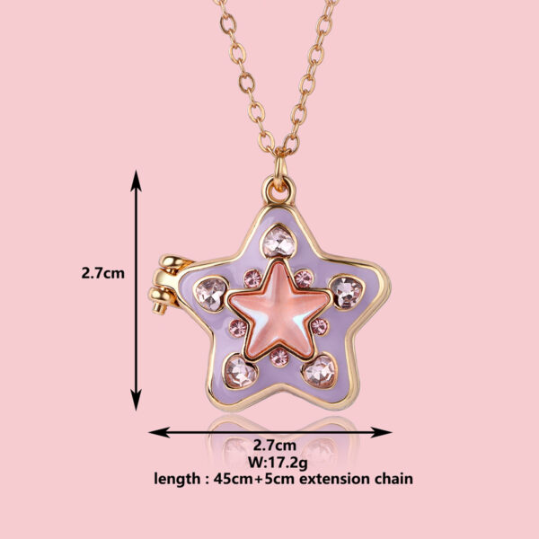 Wholesale opening and closing five-pointed star colored diamond clavicle chain starfish necklace