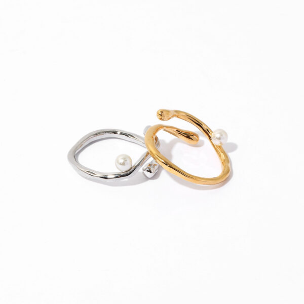 Wholesale Water Ripple Highlight Pearl Open Ring