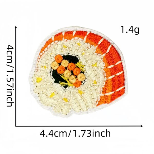 Wholesale Cartoon salmon sushi embroidery DIY Patches