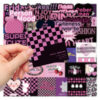 Wholesale 55pcs black and purple English Waterproof Vinyl Stickers