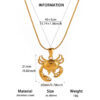 Wholesale stainless steel gold-plated crab fish pendant animal clavicle necklace