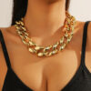 Wholesale Punk Geometric Thick Chain Hip-Hop Necklace Clavicle Chain