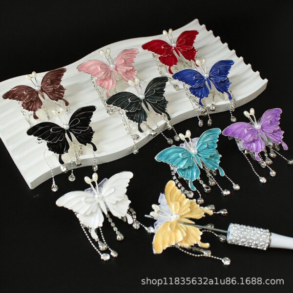 Wholesale colored butterfly diamond ball tassel beads