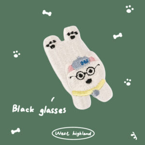 Self-adhesive *glasses* warm winter puppy