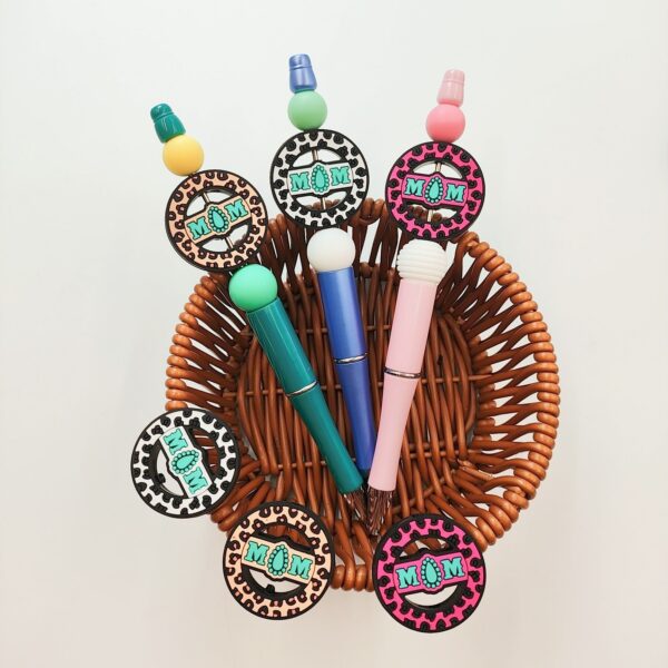 Wholesale 10pcs Leopard Print Cartoon Focus Beads Creative Silicone Beads