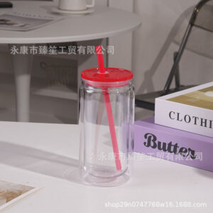 Transparent red cover / 475ml/16oz