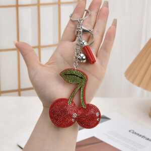 Half leaf red cherry / Keychain + cherry pendant