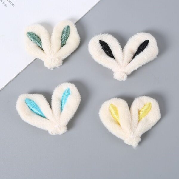 Wholesale Colorful hairy rabbit ear embroidery clothing DIY Patches