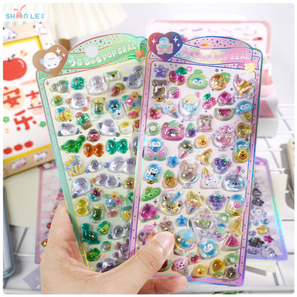 Wholesale Shanle 3D Stereo Relief Fun Stickers Beautiful and Cute Kidsren and Girls DIY Mobile Phone Case Cup Handmade Decorative Stickers