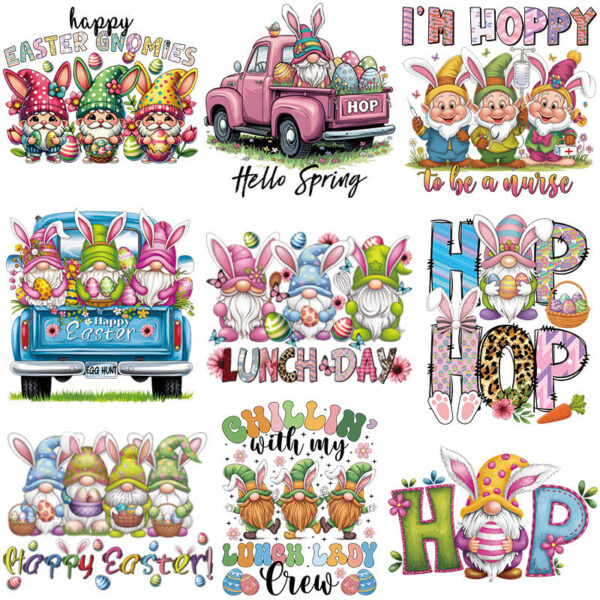 Wholesale Easter Car Rabbit Cartoon UV DTF Ready to Press Transfers Wraps
