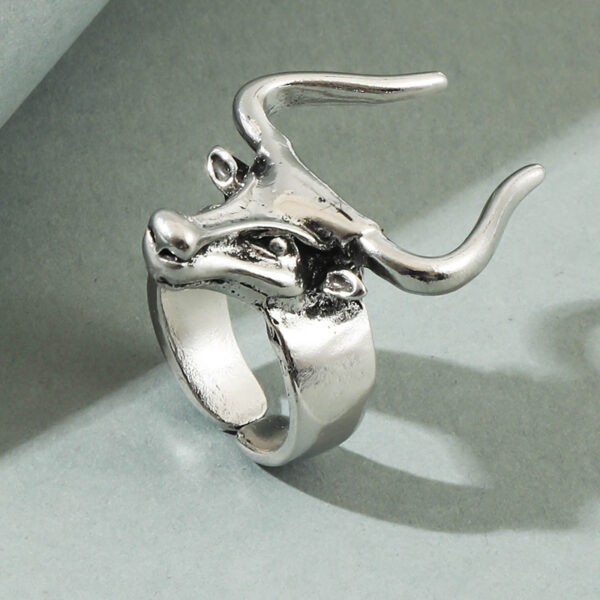 O1CN01tcDcyI1wk40Z1m2Fm_2215451206345-0-cib Wholesale Western style men's bull head ring adjustable