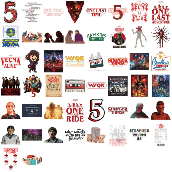 Wholesale 50 pieces of colorful English character cartoons