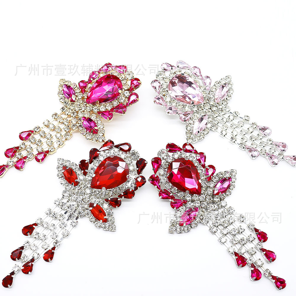 Wholesale 5.5CM Waterop Diamond Crystal Tassel DIY Patches