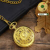 Wholesale Retro flip-top digital gold commemorative quartz pocket watch for great figures