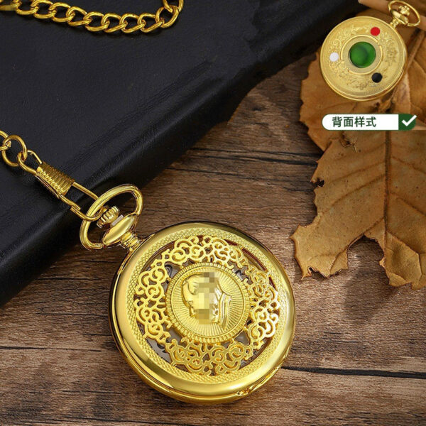 Wholesale Retro flip-top digital gold commemorative quartz pocket watch for great figures