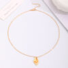 Wholesale Moon and Sun Three-person Splicing Alloy Diamond Two-piece Set Necklace