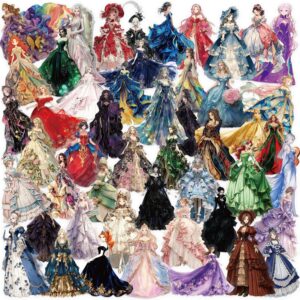 Wholesale 50pcs Transparent Cartoon Beautiful Girl Waterproof Vinyl Stickers