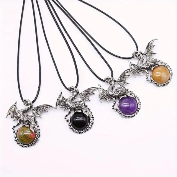 Wholesale Dragon shaped pendant amethyst brand necklace