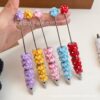 O1CN01tkRWbm1g1bqmtulUc_2215525424082-0-cib Wholesale Heart-shaped Beaded Pen DIY Clay Beaded Pen