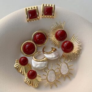 Wholesale Retro round sunburst earrings