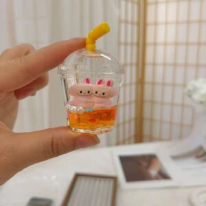 Orange / Light gold buckle + milk tea cup