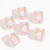 Wholesale 10pcs 14mm transparent rainbow square acrylic beads