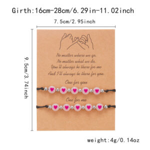 Pink love bracelet set br24y0739-1