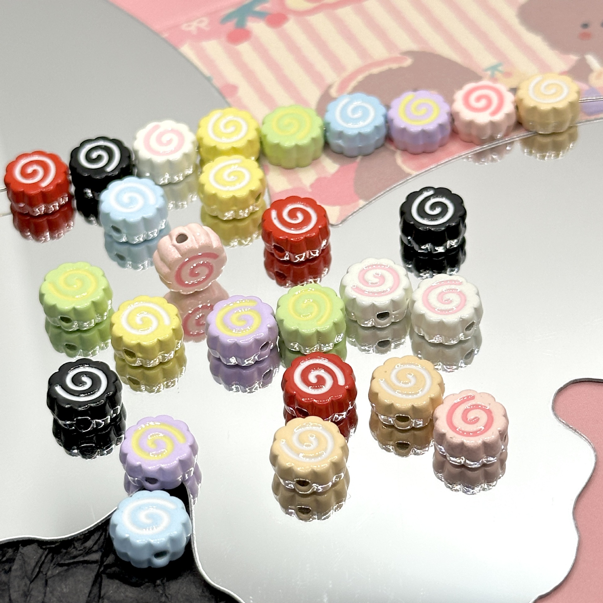 Wholesale Cute Colorfulful Shrimp Cakes, Fish Boards, Lollips, Alloy Beads, DIY