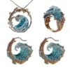 Wholesale Wave Necklace Set Creative Wave Shape Ring Earrings