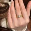 Wholesale Lucky Clover Starry Sky Diamond Flower Ring