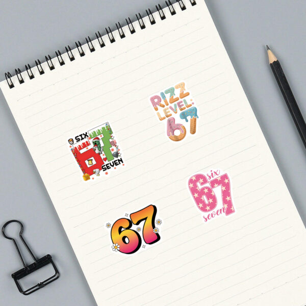 Wholesale 100 Cute Cartoon 67 Number Waterproof Vinyl Stickers