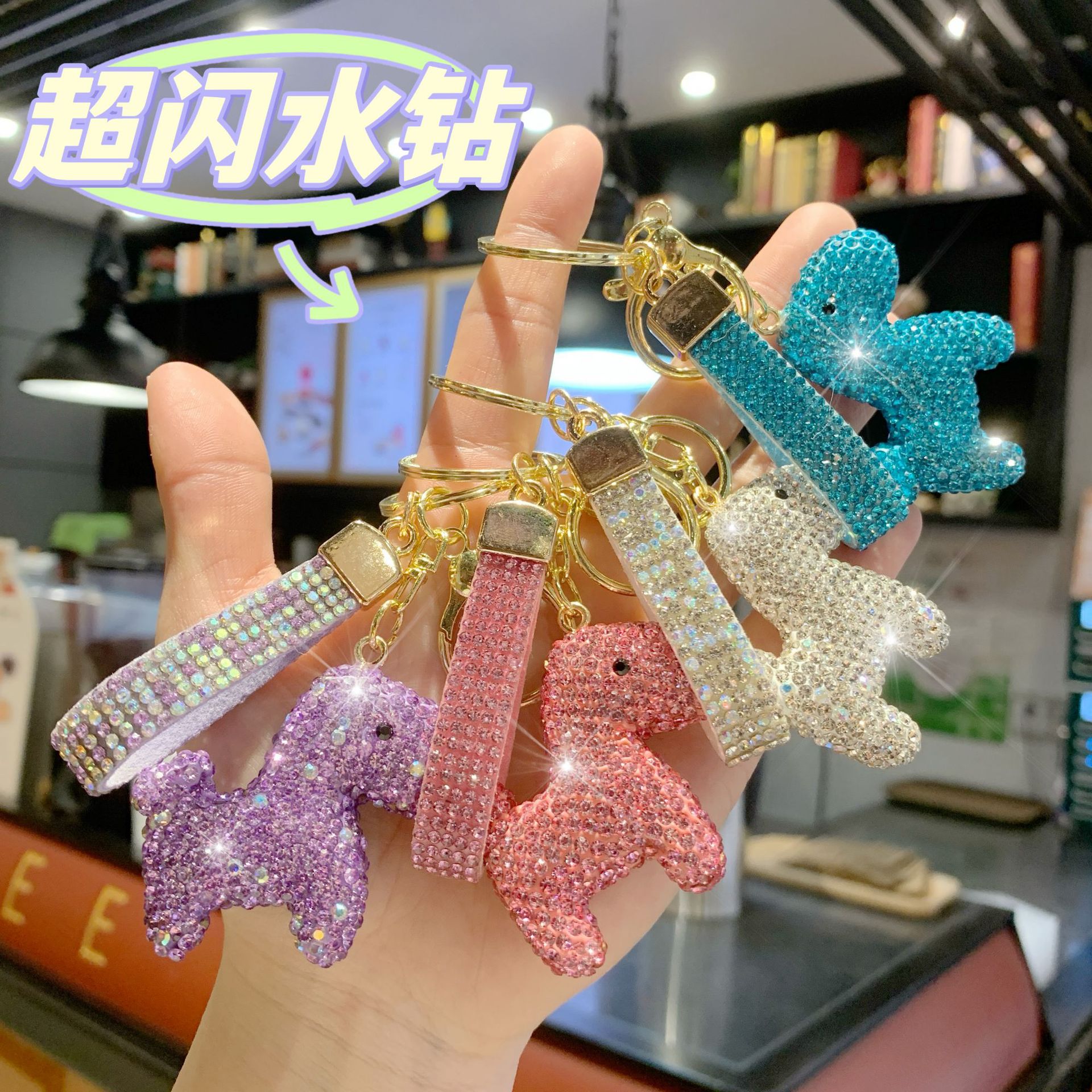 Wholesale Cute Rhinestone ny Keychain