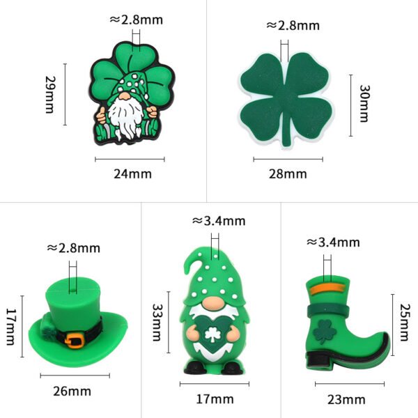Wholesale St. Patrick's Day Green Clover Hat Focal Beads