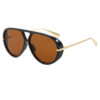 Wholesale Double beam toad mirror large frame sunglasses