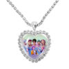 Wholesale Purple Cartoon Girl Time Gem Peach Heart Water Diamond Necklace OLY Exclusive